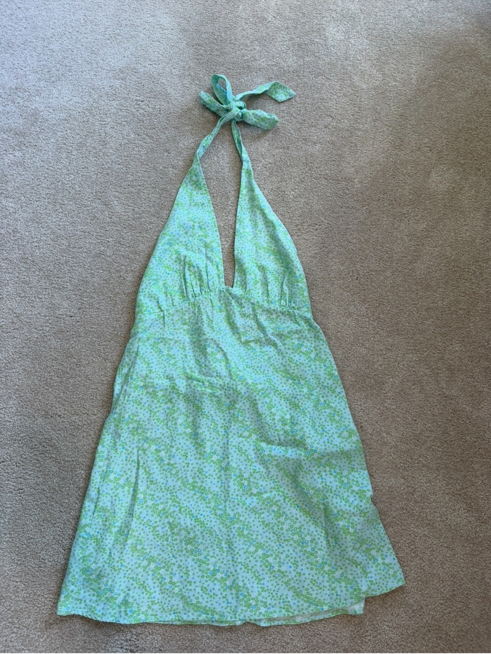 Green Halter Floral Sundress BP size XS